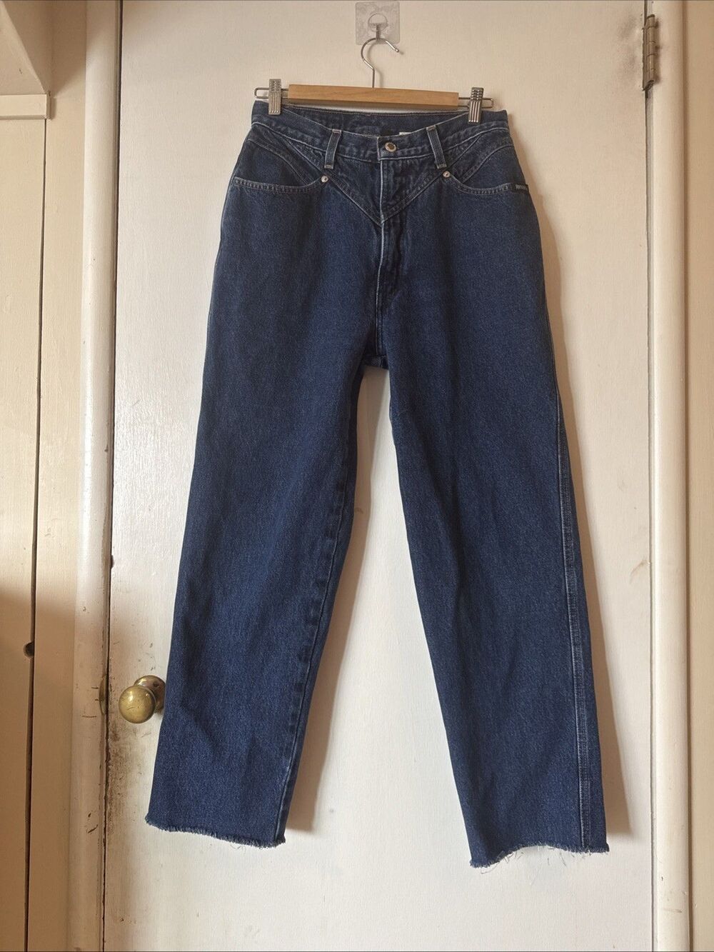 Vtg Rockies Jeans High Rise Bareback Western Raw Hem Wash 90s | Women's 13